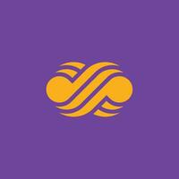 yellow purple infinity music note logo. vector