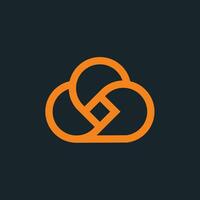 simple lines cloud core logo. vector