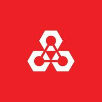 the nut logo is arranged in a triangle and connected by a negative line. vector