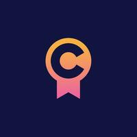 letter C badge medal logo. vector