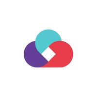 simple flat cloud collaboration logo. vector