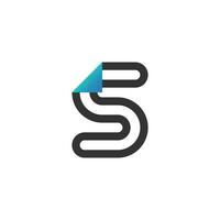 letter S fold document logo. vector