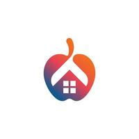 modern and simple apple house logo vector