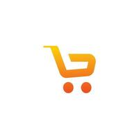 trolley shopping cart logo. vector