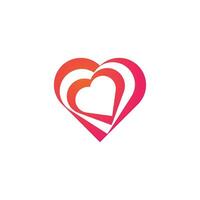 modern rotated heart or love symbol logo. vector