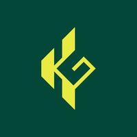 initial letter KG or GK logo vector