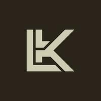 único y elegante letra lk o kl logo vector