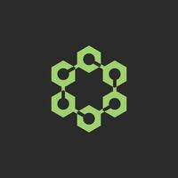 hexagonal network connect logo vector
