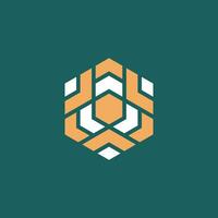 abstract hexagon core logo vector