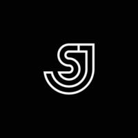 moderno y elegante letra sj o js inicial logo vector