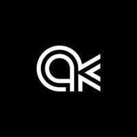 moderno y elegante letra qk o kq inicial logo vector