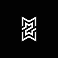 modern and elegant letter ZM or MZ initial logo vector