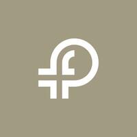 letter PF or FP initial logo vector