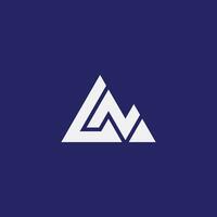 LN or NL summit logo. perfect combination of letter L and N with mountain symbol vector