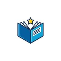 book star logo. dream knowledge logo vector