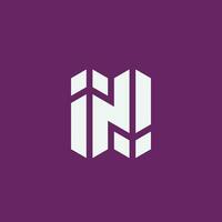 IN or NI logo. perfect combination of letter I and letter N. vector