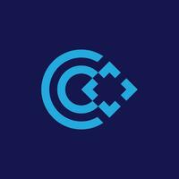 letter C coding logo. program development logo vector