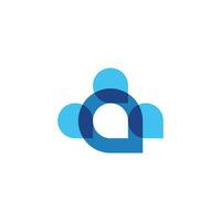 letter A cloud chat logo vector