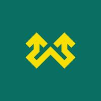 logo arrow letter W. a combination of the letter W with an arrow pointing up. vector