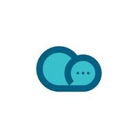 modern cloud chat logo. a combination of speech bubbles and cloud symbols. suitable for modern technology companies. storage cloud logo. vector