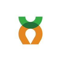 sencillo y geométrico Zanahoria logo. vegetal Zanahoria icono. cubrir Zanahoria hoja vector