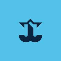 initial letter JT logo. anchor letter JT or TJ. combination of letter J and T. vector