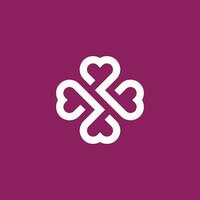 cross love logo. simple and elegant heart and cross monogram vector