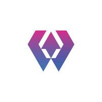 letter W rocket boost logo vector