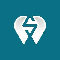 letter S tooth dental logo vector