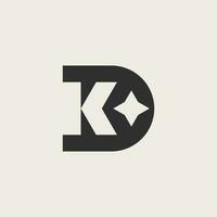 letter DK or KD star logo vector