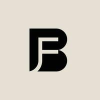 BF or FB elegant monogram logo, combination of letter B and negative space F vector