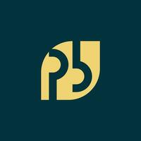 natural modern letter P and B leaf logo vector