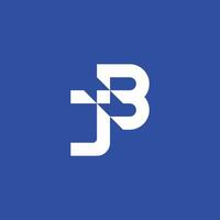 J and B Monogram Logo with Square and Diagonal Lines vector