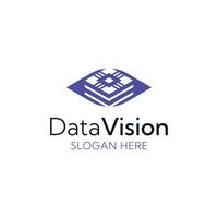 moderno ojo almacenamiento datos visión logo vector