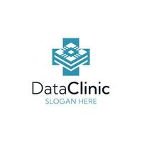 modern medical cross data clinic logo vector