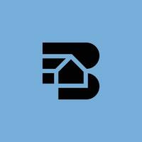 elegant modern letter B house initial logo vector