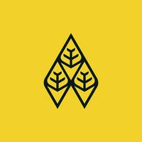 tree three and arrow down direction nature lines logo vector