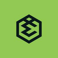 initial letter IE or EI hexagon monogram lines logo vector
