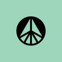abstract simple paper plane fly with circle logo vector