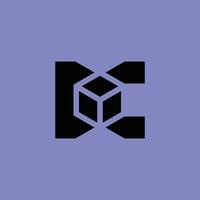 straight and simple initial letter C cube box logo vector