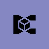 straight and simple initial letter C cube box logo vector