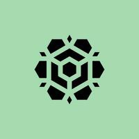 moderno hexagonal casa resumen Rosa flor logo vector