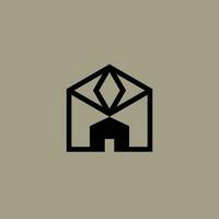 modern house diamond arrow abstract logo vector