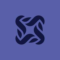 abstract star circular swirl shape technology logo vector