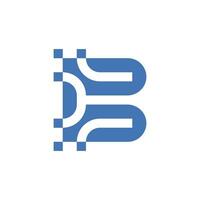 modern initial letter B network tech connection logo vector