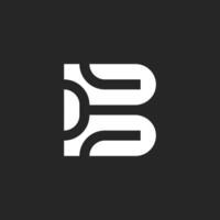 modern initial letter B network tech connection logo vector