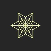 abstract modern star snowflake mandala elegant logo vector