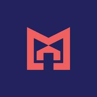 modern initial letter M house architectural logo vector