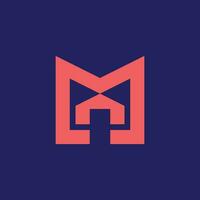 modern initial letter M house architectural logo vector