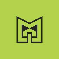 modern initial letter M house architectural logo vector